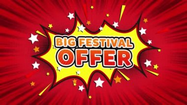 Büyük Festival Teklif Metin Pop Sanat Tarzı Comic Expression.