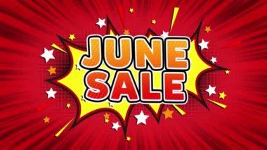 Haziran Satılık Metin Pop Art Style Comic Expression.