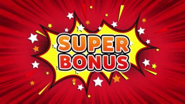 Süper Bonus Metin Pop Art Style Comic Expression.