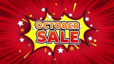 Ekim Satılık Metin Pop Art Style Comic Expression.