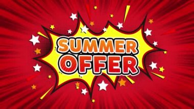 Yaz Clearance Metin Pop Art Style Comic Expression.