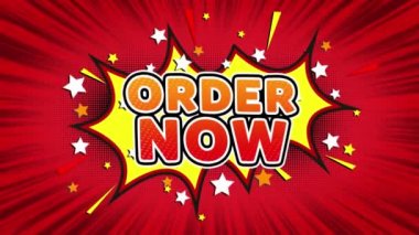 Sipariş Şimdi Metin Pop Art Style Comic Expression.