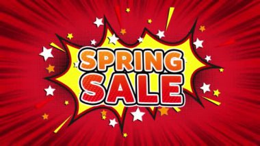Bahar satış Metin Pop Art Style Comic Expression.