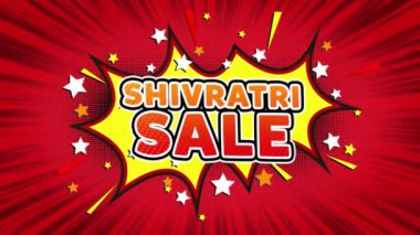 Shivratri Satılık Metin Pop Sanat Stil Comic Expression.