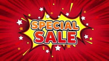 Özel Satış Metin Pop Art Style Comic Expression.