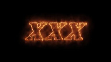 Xxx Word Sıcak Animasyonlu Yanan Gerçekçi Yangın Alev Loop.