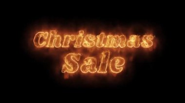 Noel Satış Kelime Sıcak Animasyonlu Yanan Gerçekçi Yangın Alev Loop.