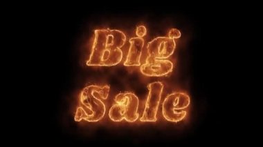 Büyük Satış Kelime Sıcak Animasyonlu Yanan Gerçekçi Yangın Alev Loop.