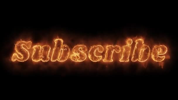 Subscribe Word Hot Animated Burning Realistic Fire Flame Loop. — Stock Video