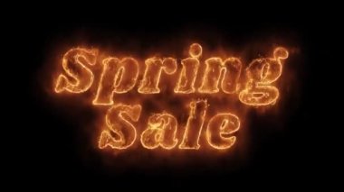 Bahar Satılık Kelime Sıcak Animasyonlu Yanan Gerçekçi Yangın Alev Loop.