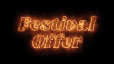 Festival Teklif Kelime Sıcak Animasyonlu Yanan Gerçekçi Yangın Alev Loop.