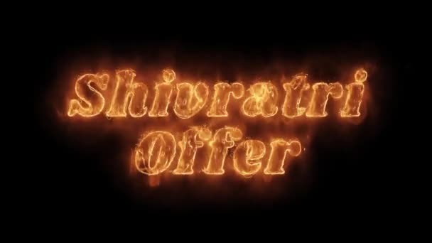 Shivratri Offer Word Hot Animated Burning Realistic Fire Flame Loop. — Stock Video