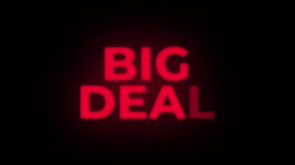 Big deal tekst flikkerende display promotionele lus. — Stockvideo