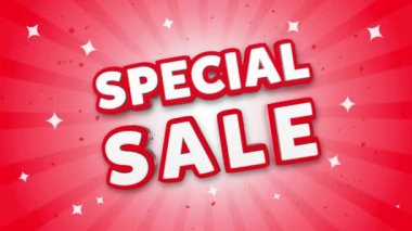 Düşen Konfeti Arka Plan Özel Satış 3d Metin.