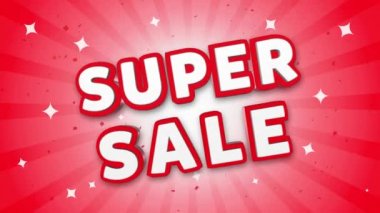Düşen Konfeti Arka Plan Süper Satış 3d Metin.