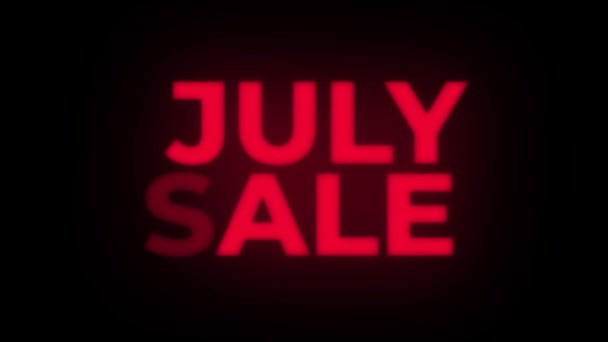 July Sale Text Flickering Display Promotional Loop. — Stock Video
