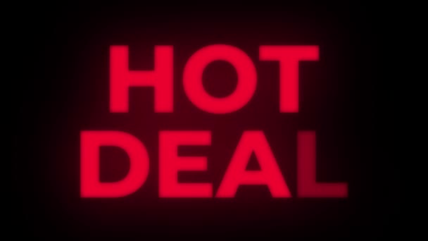 Hot Deal Text flackernde Anzeige Werbe-Schleife. — Stockvideo