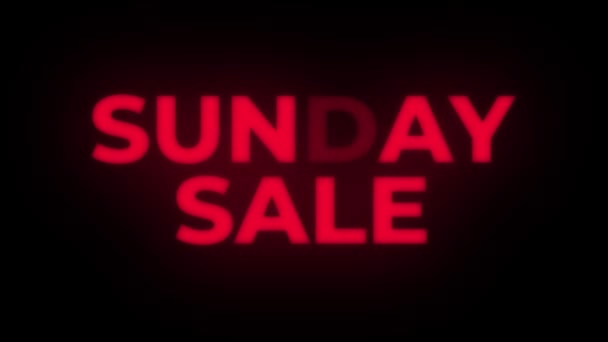 Sunday Sale Texto Flickering Display Loop Promocional . — Vídeo de Stock