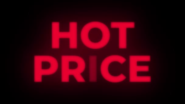 Hot Price Text Flickering Display Promotional Loop. — Stock Video