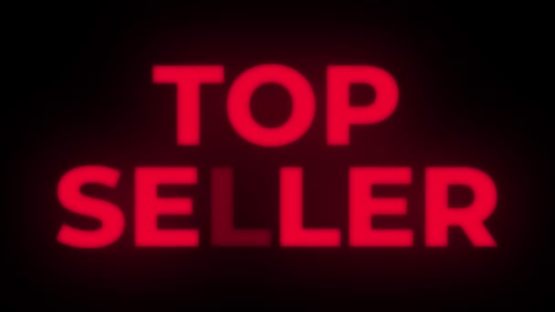 Top Seller Text Flickering Display Promotional Loop. — Stock Video