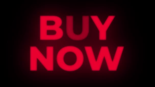 Buy Now Text Flickering Display Promotional Loop. — Stock Video