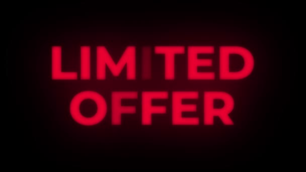 Limited Offer Text Flickering Display Promotional Loop. — Stock Video