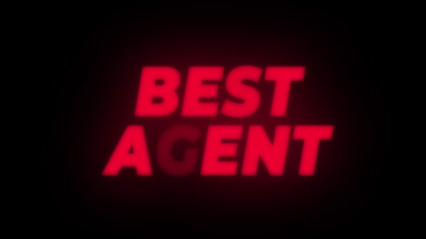 Najlepszy Agent tekst migotanie wystawa promocyjny pętla. — Wideo stockowe