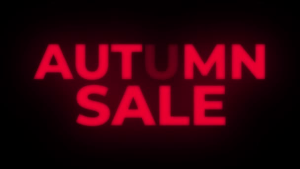Herbst Verkauf Text flackernde Anzeige Werbe-Schleife. — Stockvideo