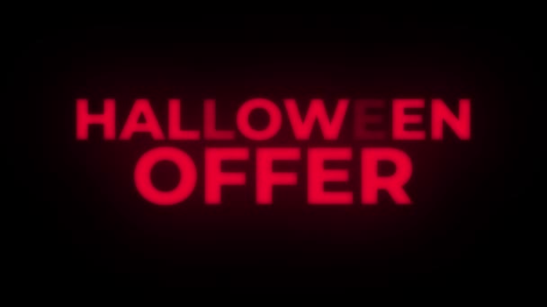 Halloween oferta texto parpadeo pantalla lazo promocional . — Vídeos de Stock