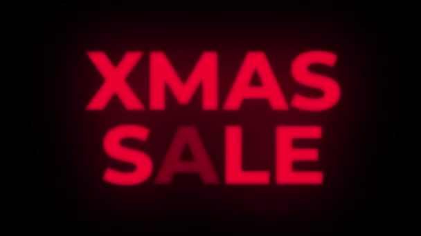 Weihnachtsverkauf Text flackernde Anzeige Werbe-Schleife. — Stockvideo