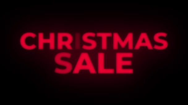 Navidad venta texto parpadeo pantalla lazo promocional . — Vídeo de stock