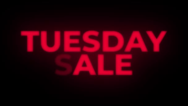 Tuesday Sale Text Flickering Display Promotional Loop. — Stock Video