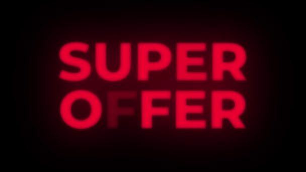 Super Oferta Texto Flickering Display Loop Promocional . — Vídeo de Stock