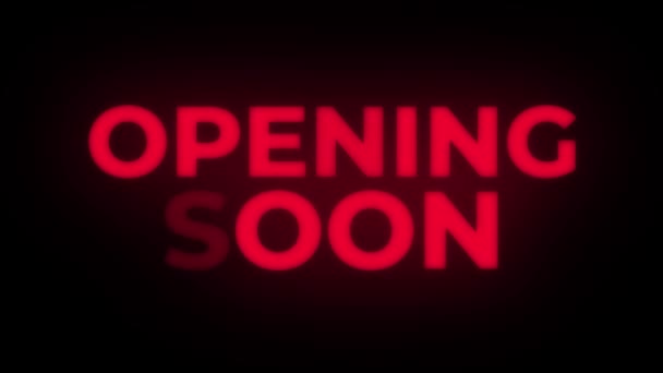 Opening Soon Text Flickering Display Promotional Loop. — Stock Video