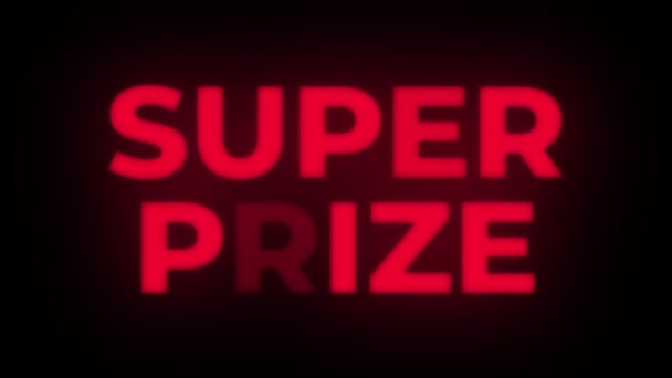 Super Prize Text Flickering Display Promotional Loop. — Stock Video