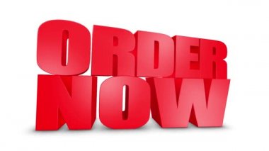 Sipariş Şimdi 3d Metin Gel 3d Animasyon Render.