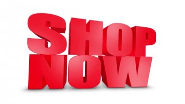 Şimdi Alışveriş 3d Metin Gel 3d Animasyon Render.