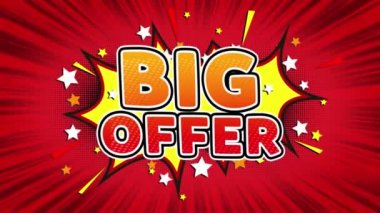 Büyük Teklif Metin Pop Sanat Tarzı Comic Expression.