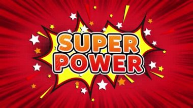 Süper Güç Metin Pop Art Style Comic Expression.