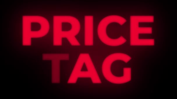 Značka ceny blikající text zobrazení propagační smyčka. — Stock video