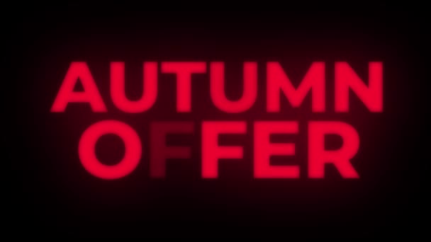 Autumn Offer Text Flickering Display Promotional Loop. — Stock Video