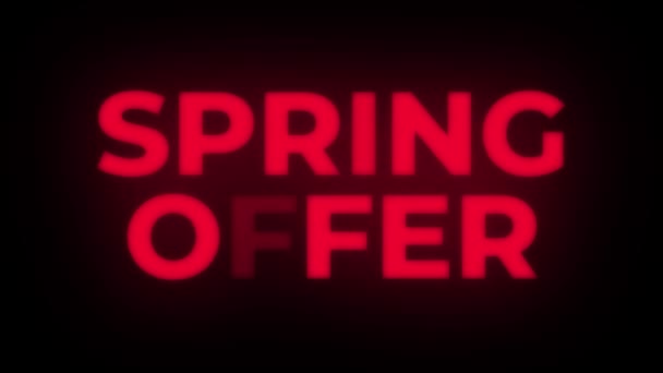 Spring Offer Text Flickering Display Promotional Loop. – stockvideo