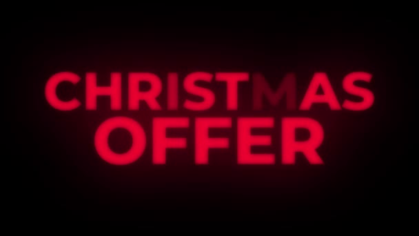 Christmas Offer Text Flickering Display Promotional Loop. — Stock Video