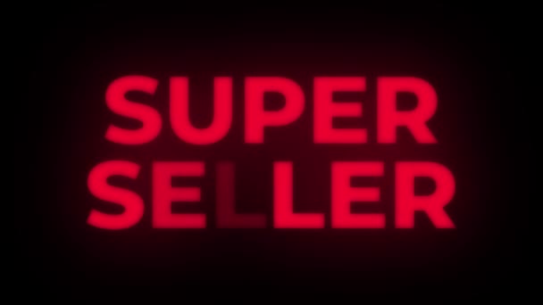 Super säljaren text flimrande display promotion loop. — Stockvideo