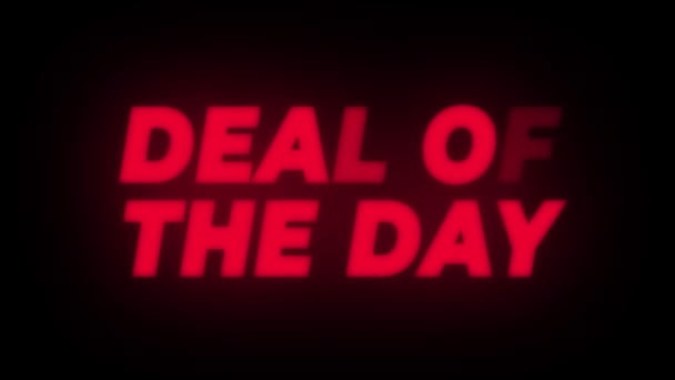 Deal des Tages Text flackernde Anzeige Werbe-Schleife. — Stockvideo