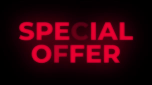 Special Offer Text Flickering Display Promotional Loop. — Stock Video