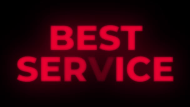 Best Service Text Flickering Display Promotional Loop. — Stock Video