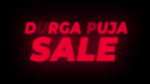 Durga Puja venta texto parpadeo pantalla lazo promocional . — Vídeos de Stock