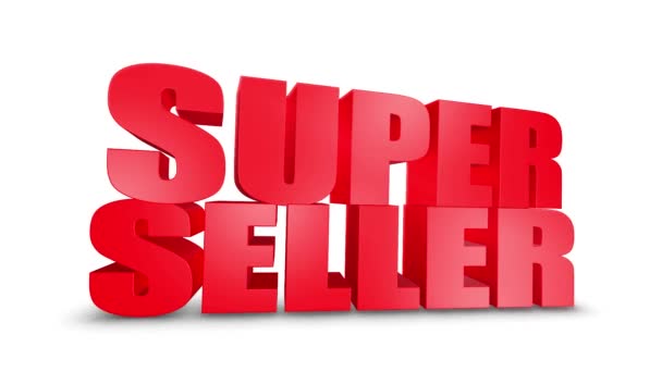 Super Seller 3D Text Come Down 3D Animation Render. — Stock Video