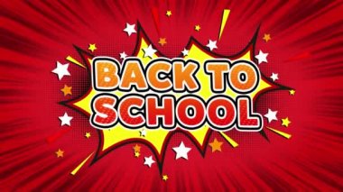 Okula Dönüş Metin Pop Art Style Komik İfade.